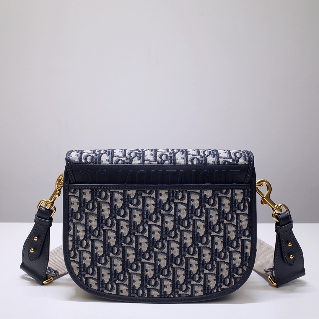 Large Dior Bobby Bag Blue Dior Oblique Jacquard